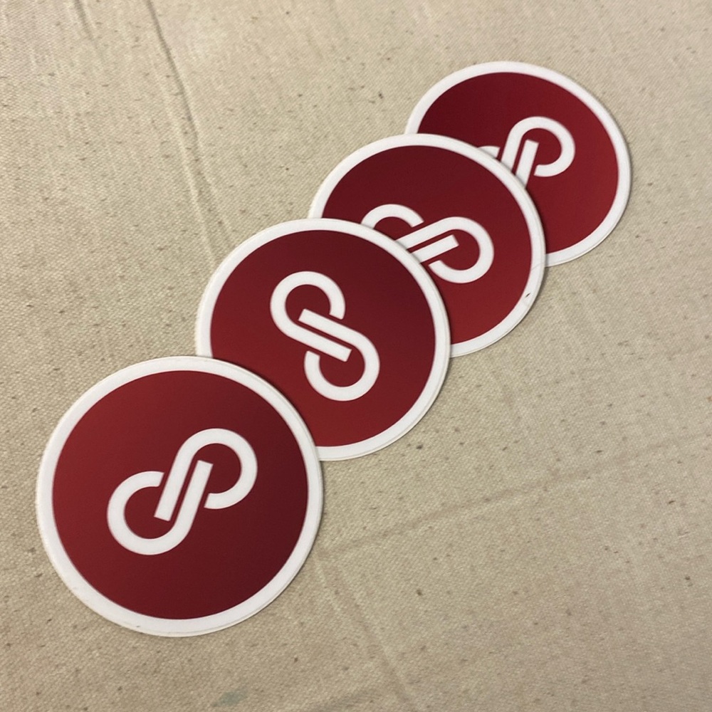 Huge poshmark logo stickers red white lot of 100